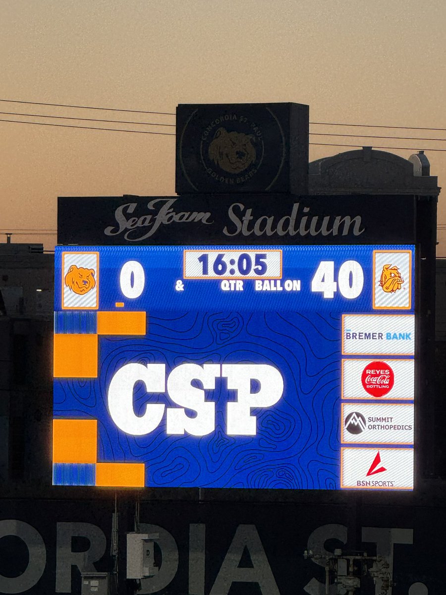 Well <a href="/UMD_Football/">UMD Football</a> is crushing Concordia St Paul