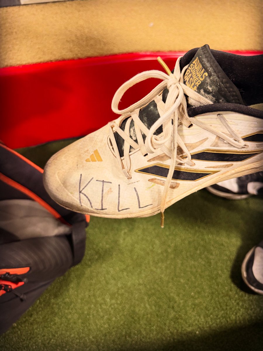 One of our guys walked in with this on his cleats this week.

You don’t get success by accident.
You create it.
You raise the standard. Kill comfort. Make pressure feel normal
You build a space so ruthless it demands growth
Every rep, every second, every message ..it all stacks