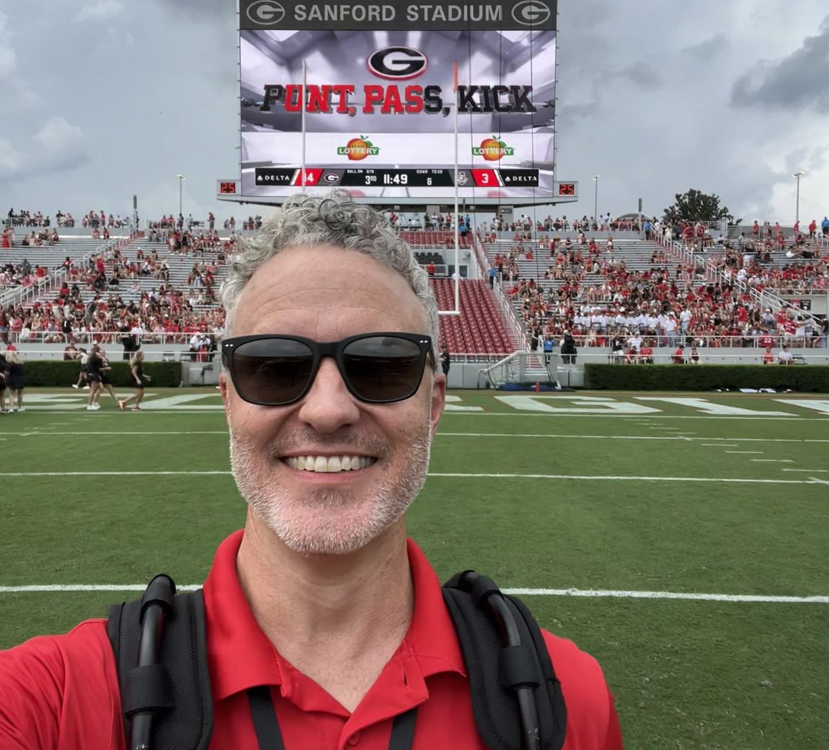 Highlights from Alumni Band…before the storms cut the halftime show short. #GoDawgs #georgiafootball <a href="/UGARedcoatBand/">UGA Redcoat Band</a> <a href="/RedcoatAlumni/">UGA Redcoat Band Alumni</a>
