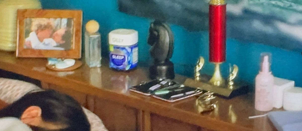 Rich_JaDore's tweet photo. several tings... a) i need this pic b) my boy actually struggles with sleeping c) that thing in front of the trophy DROVE ME WILD for about 1 1/2 months. I finally realized its a PEDICURE KIT!! Cause he does gives her pedicures &amp; paints her toe nails >.< !!! be still my heart. https://t.co/SVb9WH6ddA