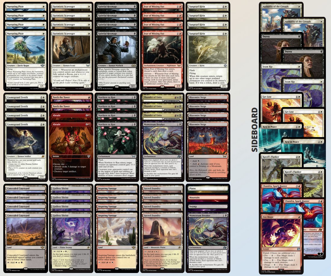 AKAReDux's tweet photo. Split the Finals of a 2-seater RCQ with my post-cutter ban version of Mardu Pixie! Cosmo does a nice cutter impersonation and is kinda cracked into 2nd and 3rd chapters of Thunder of Unity (aka we have stock up at home). Match-ups in the comments @fireshoes https://t.co/TmNRqX7g3h