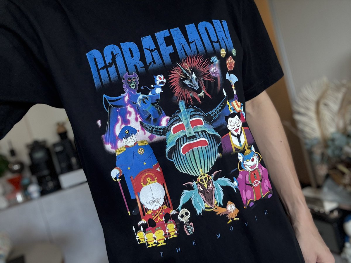映画　ドラえもん　世界展　敵キャラ　Tシャツ　ブラック　L 映画 ドラえもん 世界展 敵キャラ Tシャツ ブラック XL - メルカリ