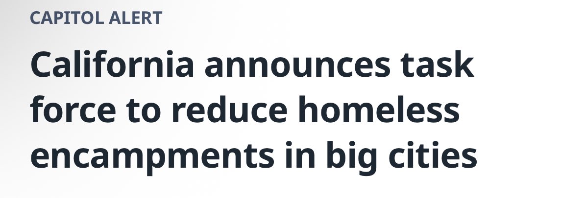 Another day, another government ‘task force!’ 

The only thing growing faster than CA’s homeless population since Newsom took office is the size of his bureaucratic machine! 

Where’s $27 BILLION he threw at the problem? 

What happened with his “10 year plan to fix