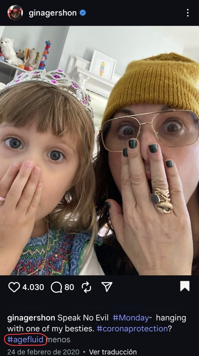 oqoweo's tweet photo. Age Fluid 🤮👇🏻
This lil girl is the sister of his godson Otis, whom Gina has called my loverboy, my boyfriend and my men, when he was a baby. This the same lil girl Gina Gershon jumped naked with. https://t.co/9a7yXcKgv6