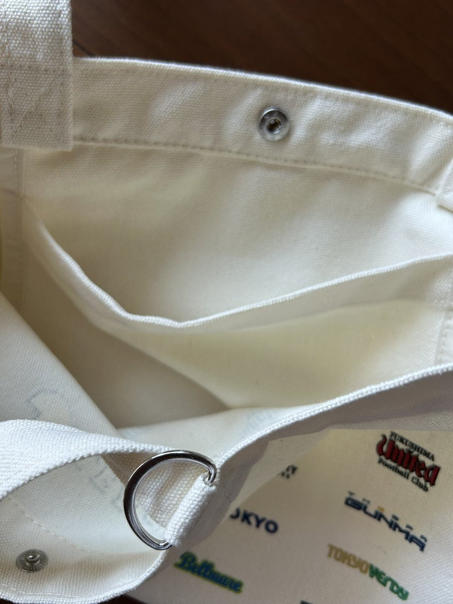 昨日 #しまむら で購入したJリーグトートバッグ。内ポケットやボタンや