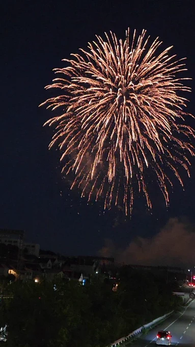昨日しごおわに花火見に行ったんすよ離れたとこからなんで祭りは楽しめなかったけどもきれかったです