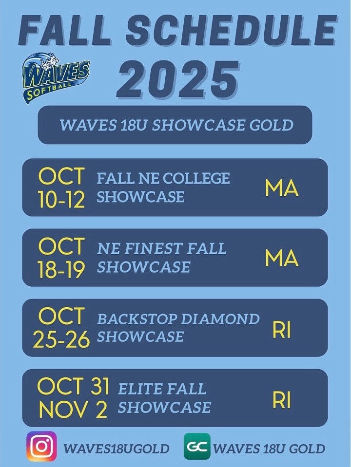 k_flaherty2027's tweet photo. Fall schedule!! So excited for another season with these girls!! GO WAVES🌊💪 https://t.co/xLpxZBfb7n