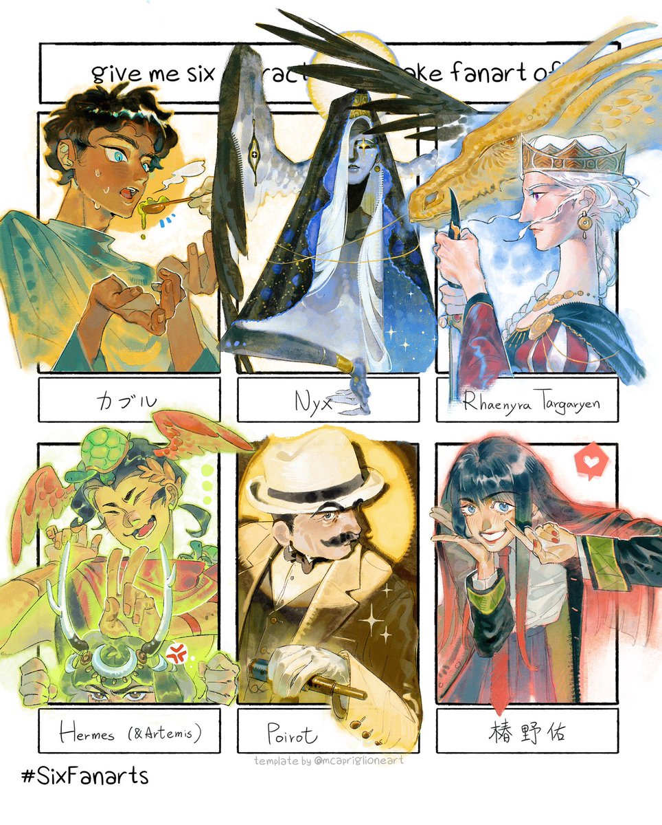 I finally finished it…
Thanks for 1k!

#kabru  #nyx #RhaenyraTargaryen #hermes #artemis #poirot #椿野佑