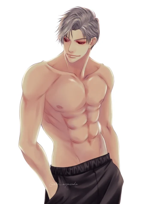 私も甘々なボス描きたいよおおおお!!! ('ω')三( ε: )三(.ω.)三( :3 )三('ω')ゴロゴロゴロゴロ ※今描けないので半裸のボスを再掲しとく……