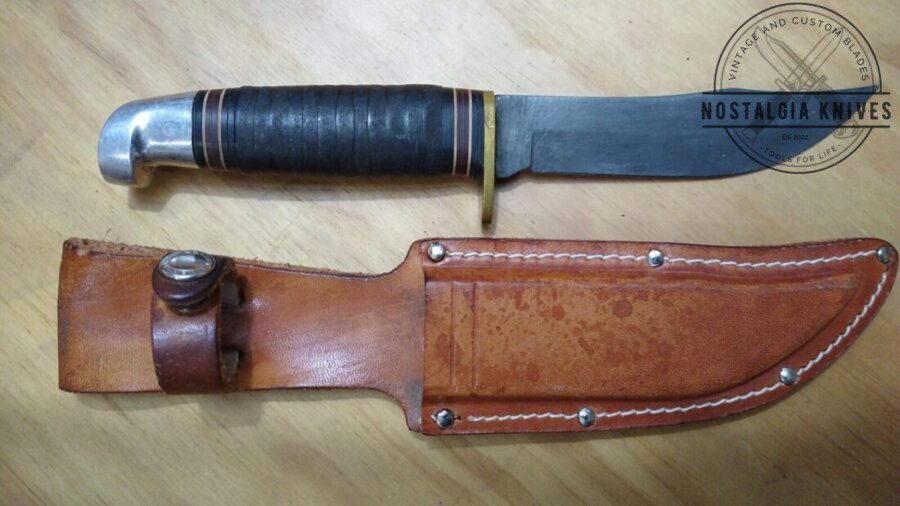 NostalgiaKnives's tweet photo. Vintage Western L66 8.5" Fixed-Blade, Bowie Knife with Orig. Leather Belt Sheath - Naturally re-etched blade reveals clean high carbon steel [Used - Near Mint Cond.].

 ~ Sale Price: $43.49 ~ 

 https://t.co/5muORGLVX2 
#knives #knifelife #everydaycarry #knivesforsale #kn... https://t.co/AjEoFgrXwp