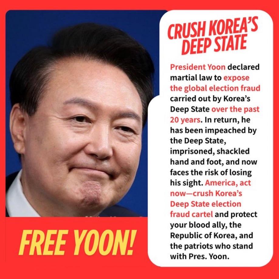 cleaner1720's tweet photo. @GordonGChang “Stop the purge of President Yoon and First Lady Kim!
End the communist show trials and mob propaganda.
Korea’s Jack Smiths must come clean with the truth and RELEASE THEM IMMEDIATELY!” 🇰🇷🇺🇲
#Korea #SouthKorea
#MAGA #MKGA
#election_fraud #riggedelection
#CCP_OUT https://t.co/7w1XEHLbkT
