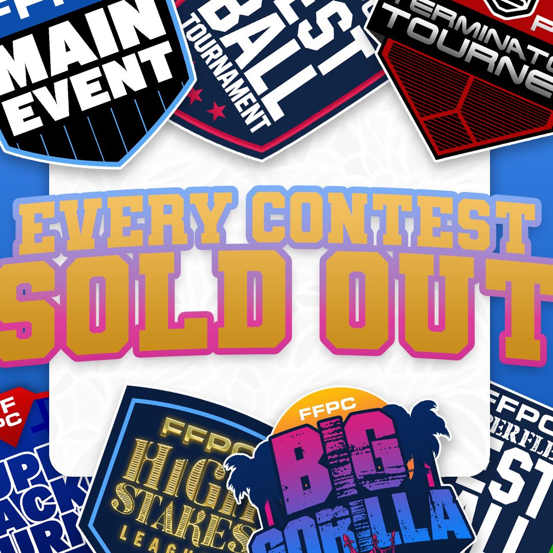 FFPC's tweet image. ✅ 4,260 Main Event teams
✅ 17,700 Big Gorilla teams
✅ 12,528 BBT teams
✅ 16,848 Superflex BBT teams
✅ 384 Terminator Tourney teams
✅ 96 Super Bracket teams

Every contest. Sold out.

Thank you to all our players and best of luck this season!