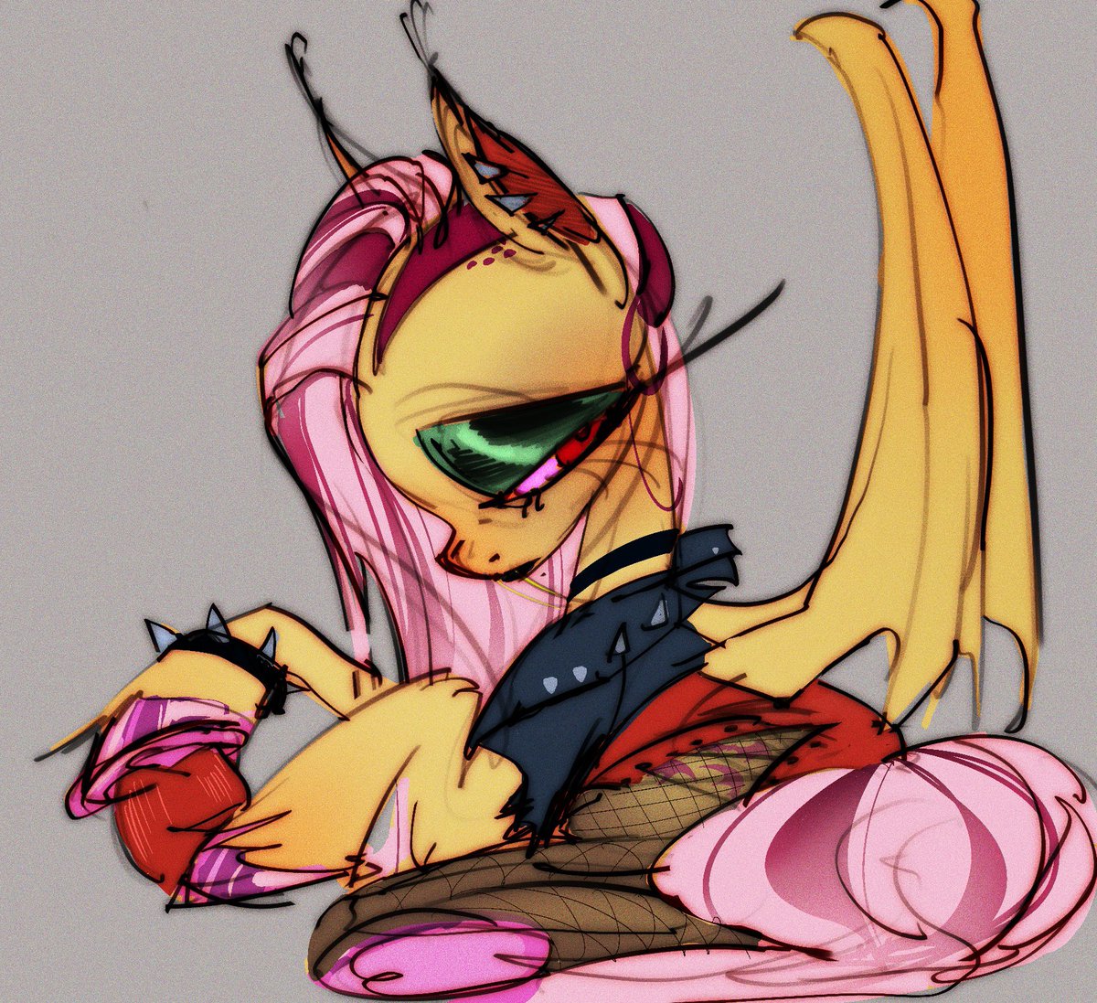 chicken_soup223's tweet image. Rockstar fluttershy 💖
#mlp #fluttershy #art