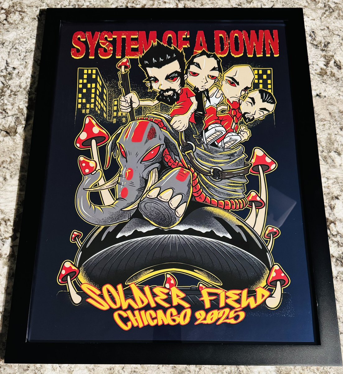 Stoked to have picked these up in Chicago! The foil A7X poster is insane and I love the design of the SOAD poster! Will think about the amazing time in Chicago every time I look at my wall! 🤘🏼😊