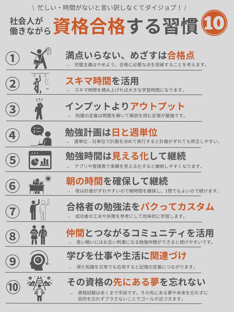 朗報です。忙しい、時間がない方でも習慣を変えれば学び直し、資格合格できます。