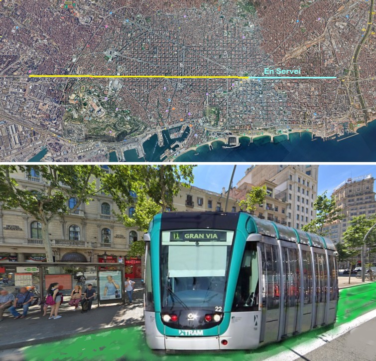 🚊 Els tramvies són el millor aliat d les ciutats  denses: 
✅ Cost baix 
✅ Sense escales, accessible per a tothom 
✅ Alta capacitat 
✅ Regularitat, sense efecte acordió
✅ Net, silenciós, sostenible
#VolemTramviaPerLaGranVia d Glòries al Besós ja esta fet queden 7km fins Fira