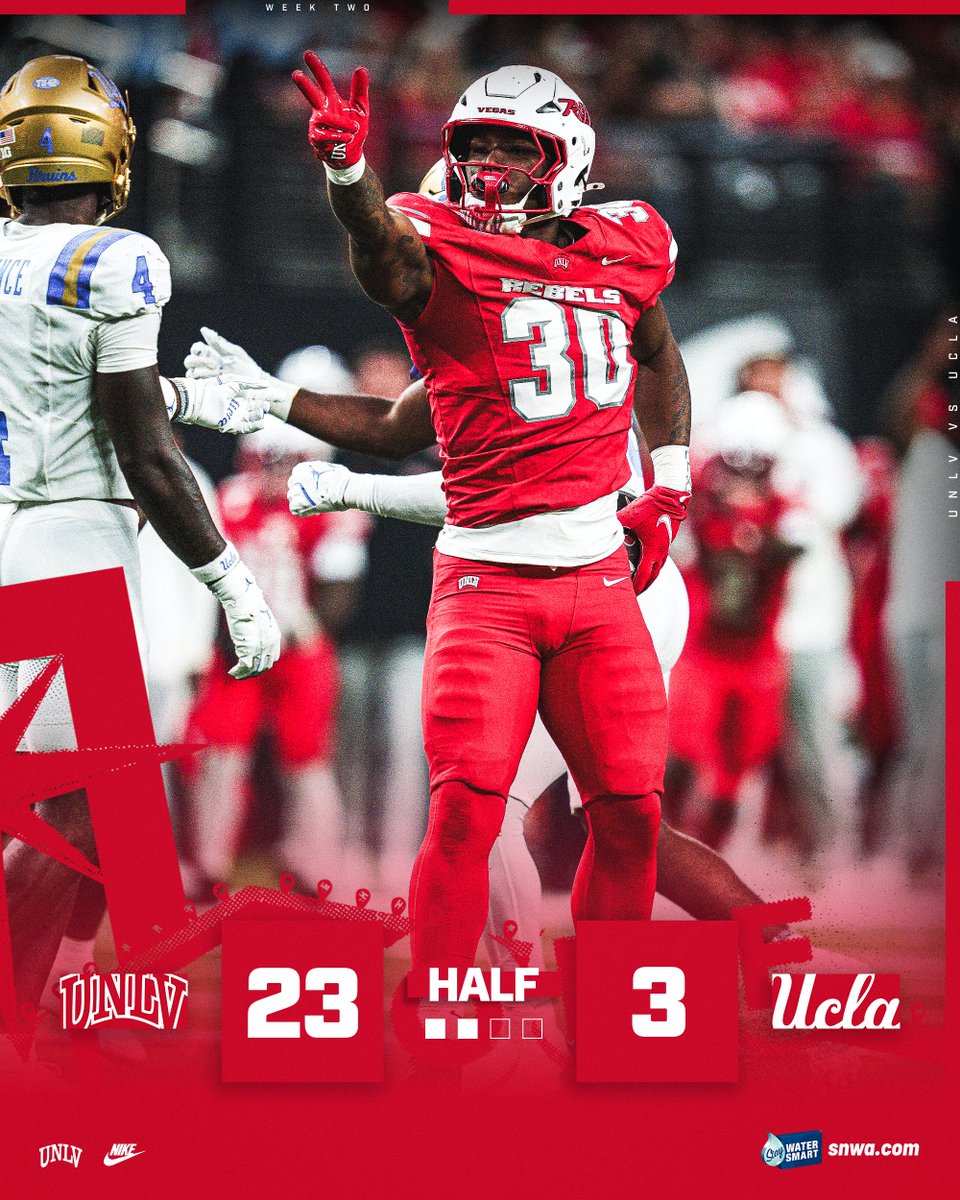 At the halfway point

Huddle up Rebels, it’s halftime! Be sure to grab another cold beverage and most importantly, change your watering clock. 📷 Water grass 3 DAYS a week; plants &amp; trees 2 DAYS a week through Oct. 31. It’s that simple! <a href="/SNWA_H2O/">Southern Nevada Water Authority</a>
