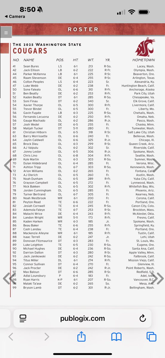 Anybody want a Coug roster since they don’t sell programs anymore. Your Welcome! #GoCougs