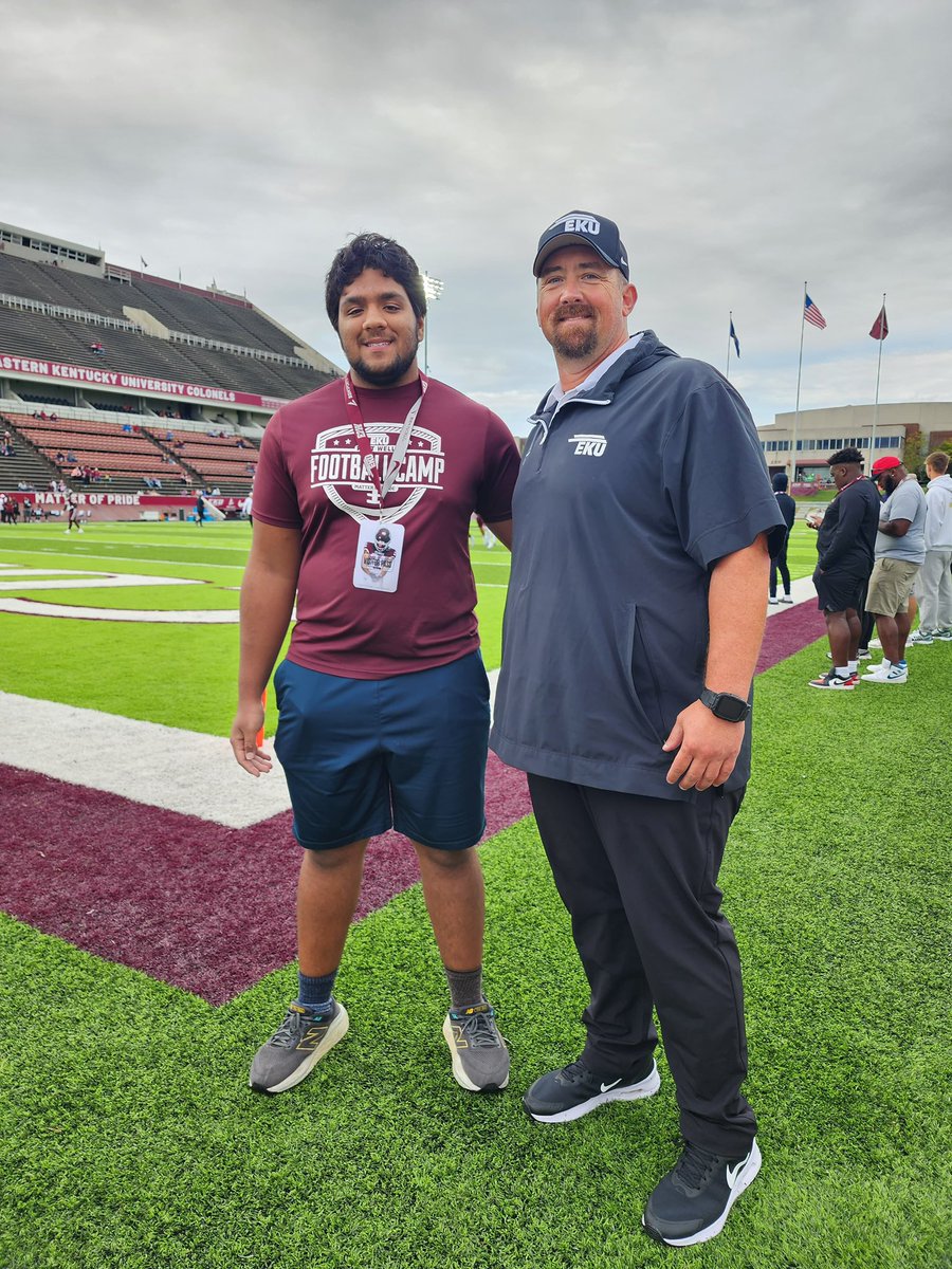 Had a great gameday visit <a href="/EKUFootball/">EKU Football</a> today! Thank you to all the coaches that talked with me today. Thank you for the invite. Hoping to be back soon! <a href="/JJBRANHAM06/">JJ Branham</a> <a href="/kalvinryan_eku/">Kalvin Ryan</a> <a href="/CoachRav/">Eric Ravellette</a> <a href="/Coach_IMcClain/">Isaac McClain</a> <a href="/jaxegan_eku/">Jax Egan</a> <a href="/HighlandsFB/">Highlands Football</a> <a href="/HSphire/">Coach Hayden Sphire</a>