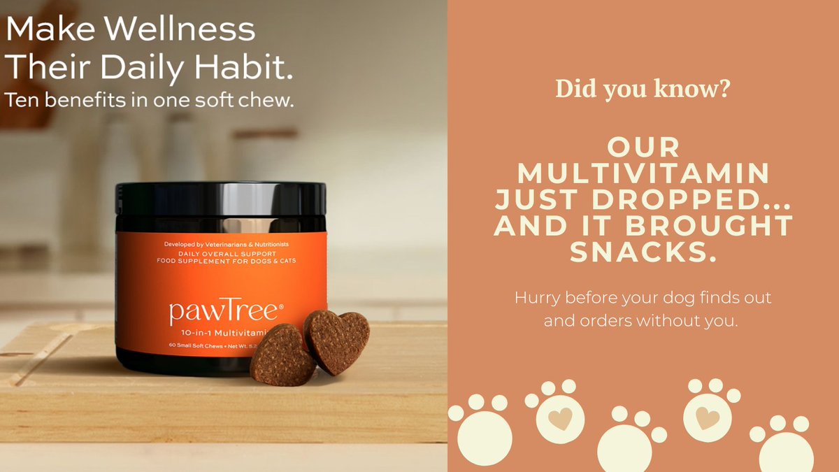 timinadela's tweet image. Our multivitamin is here… and it brought snacks. Grab yours now &amp;amp; get a FREE bag of treats! Because health should come with tail wags. 🐶✨ pawtree.com/doggiedelight/…

#PawTree #DogLife #FreeTreats #HealthyPetsHappyLife