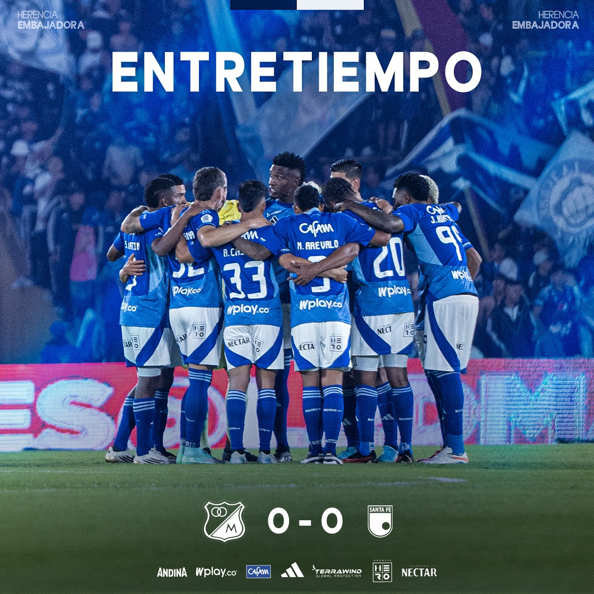 ⏱ 45' Termina la primera parte. ¡VAMOS MILLONARIOS! 💙🔥⚽️

Ⓜ️ 0-0 🇮🇩 |#MFCvSFE