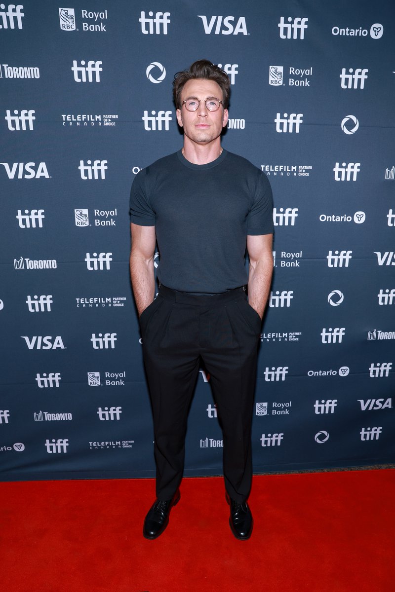 Variety's tweet photo. Chris Evans on the #TIFF red carpet at the world premiere of "Sacrifice." https://t.co/WYn0ice7Hf