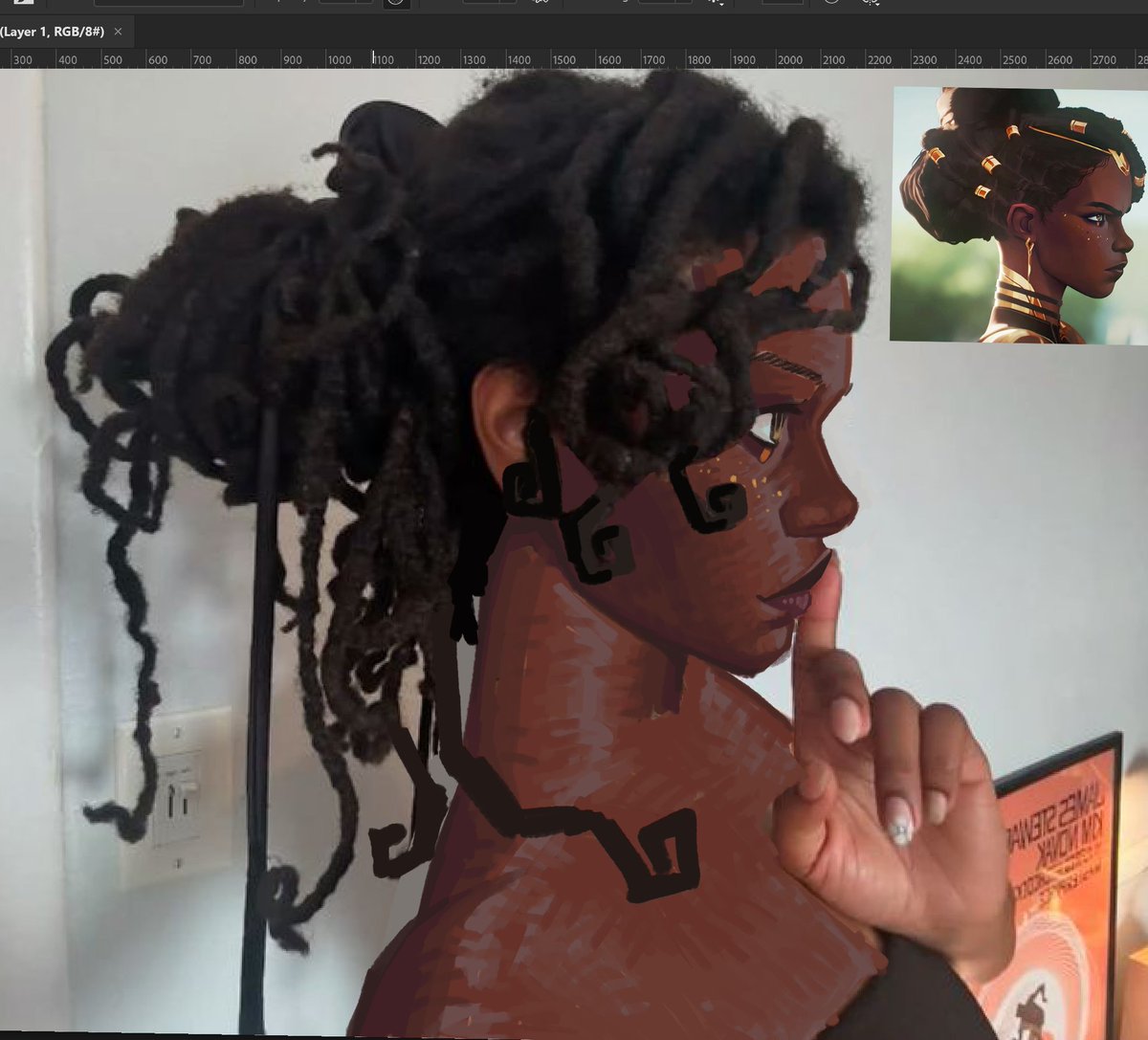 perfect image to draw over as mel ;p wip