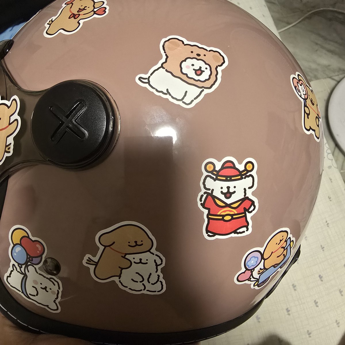 把哥哥買給我的安全帽貼滿線條小狗
😃😃
以後如果搭高鐵回台中就會用到啦