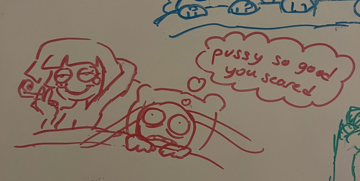 lenalovebugg's tweet image. irl #funbun whiteboard doodle before bed