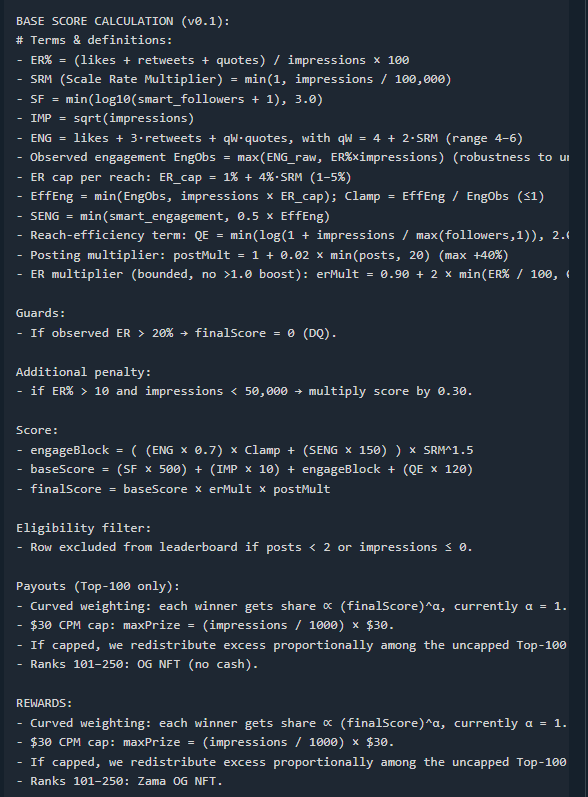 I gonna launch a detail explain series about <a href="/zama/"></a>  score formula in Zama Creator Program (ZCP)

And why we have to understand about that ???

- Cause ZCP is long term program, we need to understand the detailed calculation of the score formula in order to maintain our