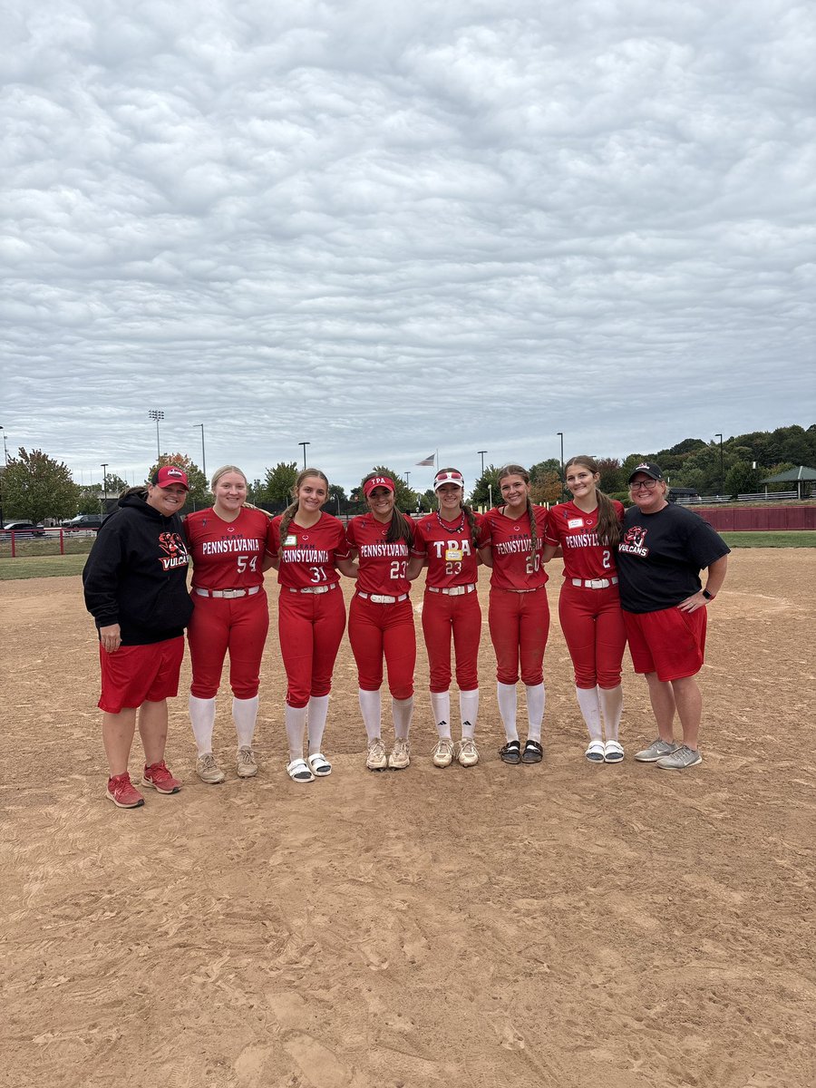 When two worlds collide at Camp!! 

As always Team PA Proud and can I get a Let’s Go Vulcans! ❤️🤍💙&amp;❤️🖤

<a href="/teampafastpitch/">Team Pennsylvania Fastpitch</a> 
<a href="/CALU_softball/">Cal U Softball</a> 
<a href="/kristinerb4/">Kristin Erb</a>