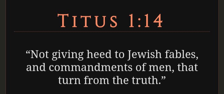 Say the quiet part out loud. 
1️⃣...
2️⃣...
3️⃣...
Not giving heed to Jewish fables....