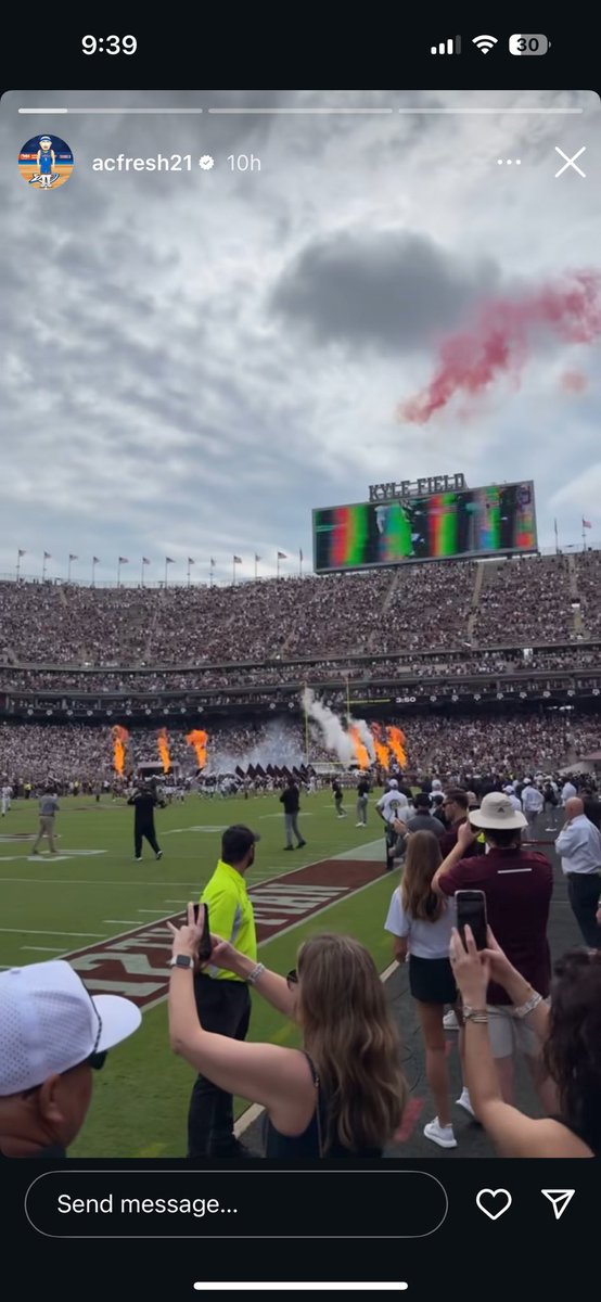 Brooks Barnhizer and Alex Caruso taking in a college football Saturday. The rookie made it out to Norman for this Michigan game while Caruso’s Aggies dominated Utah State (also the Aggies)
