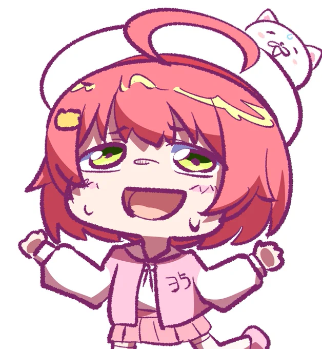 動画制作の合間に何故か生まれたへちょ顔みこち #miko_Art