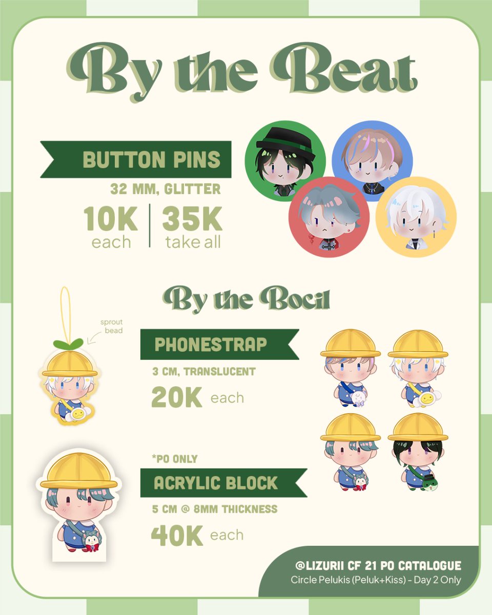 lizuriii's tweet image. [🔄 &amp;amp; 💙 are appreciated] 

Lizurii's CF21 Preorders are finally here! 
🔗 forms.gle/hQE5BLUcFrvJgp…
📌 PELUKIS (Peluk+Kiss) - Day 2 ONLY (Sun), Booth number TBA
💌 Pick Up only
📅 7 Sept - 30 Sept 
⭐ By the Beat, Honkai Star Rail, Arcane, Genshin, CSM

#cf21catalogue #CFXXI (1/2)