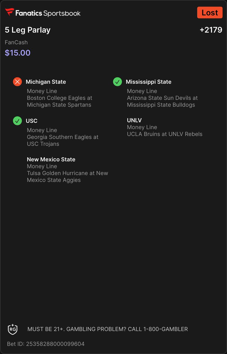 Crazy situation ⁦<a href="/Fanatics/">Fanatics</a>⁩ Michigan state won and they’re counting that I lost ⁦<a href="/MSU_Football/">Michigan State Football</a>⁩  fanatics.onelink.me/5kut/r14zzkeg