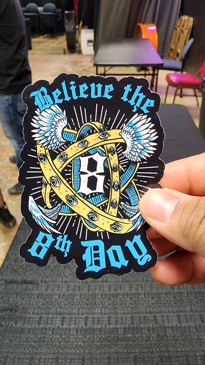 BIG thank you to <a href="/_THE8THDAY/">THE 8TH DAY</a> for this amazing sticker, and an even better show! I hope to see yall at <a href="/MPXWrestling/">Metroplex Wrestling</a> again soon!