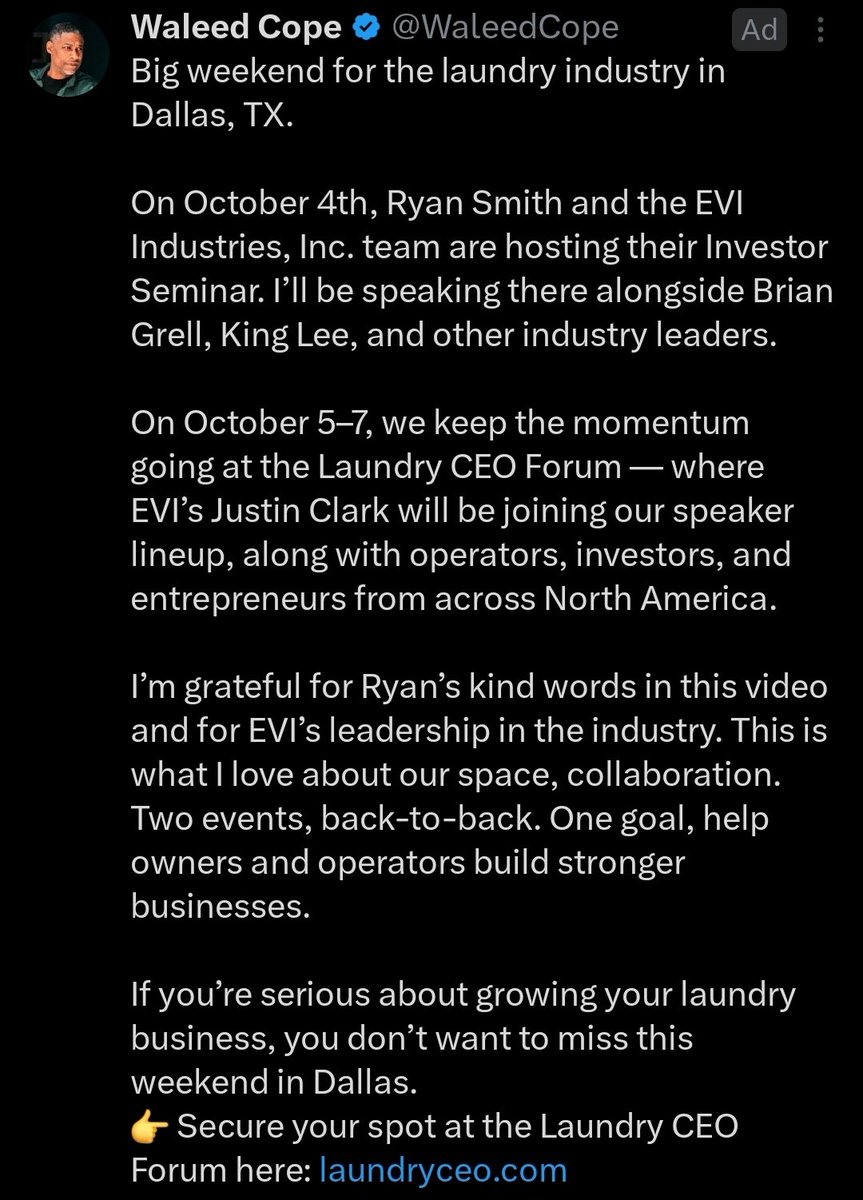 If you're serious about growing your laundry business, you won't want to miss this weekend in Dallas