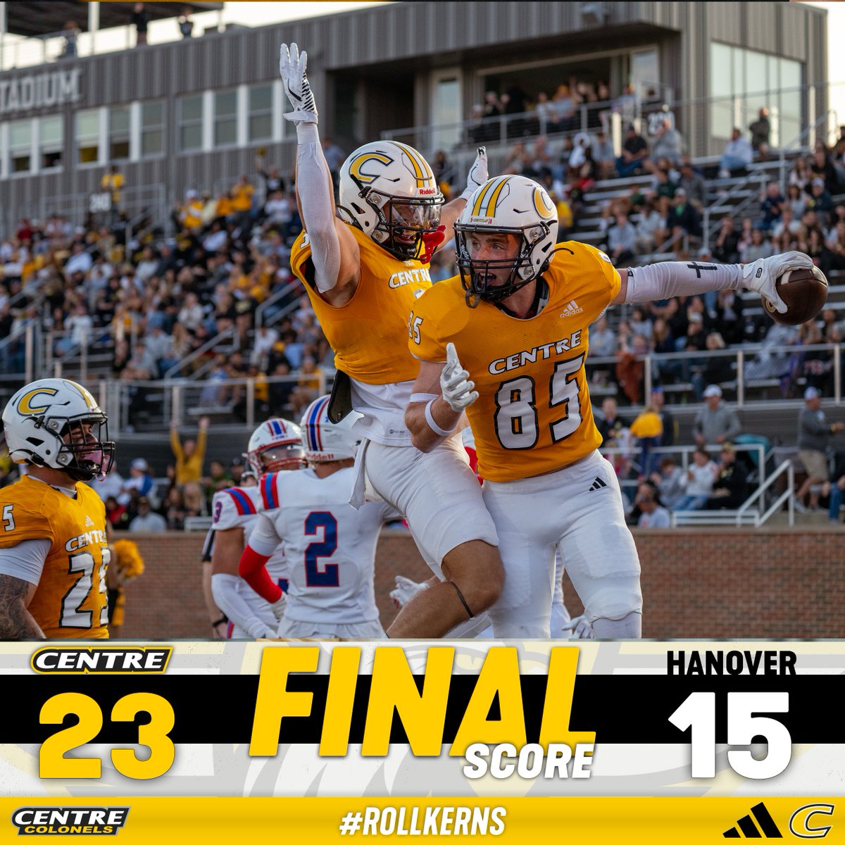 🏈 | Game one. Game won. <a href="/CentreFootball/">Centre College Football</a> gets the job done under the lights! #RollKerns centrecolonels.com/news/2025/9/6/…