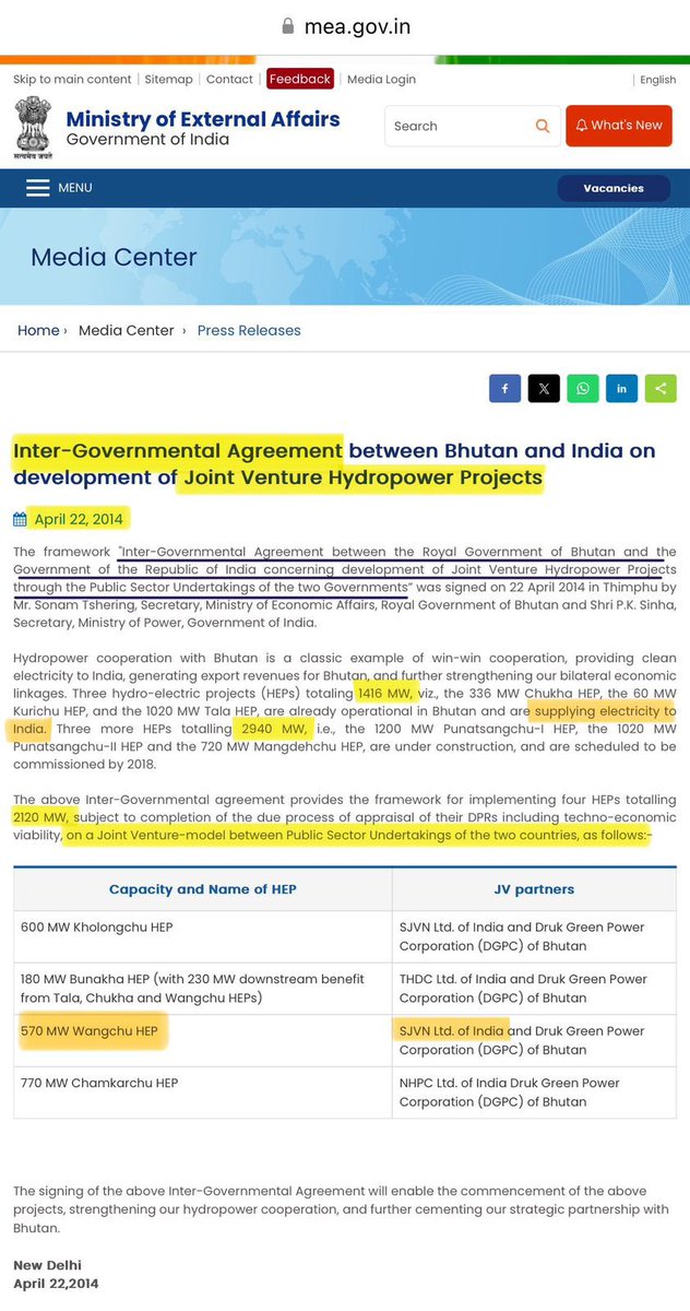 Dear Countrymen,
Cc: <a href="/RahulGandhi/">Rahul Gandhi</a> , LOP

Sub: ADANI &amp; BHUTAN 🇧🇹 

🚨How MODI REGIME replaced Indian PSU with ADANI, in Bhutan.

⚡️On 22-04-2014, the Governments of India and Bhutan signed an Inter-Governmental Agreement (IGA) for development of Hydroelectric Power (HEP) through