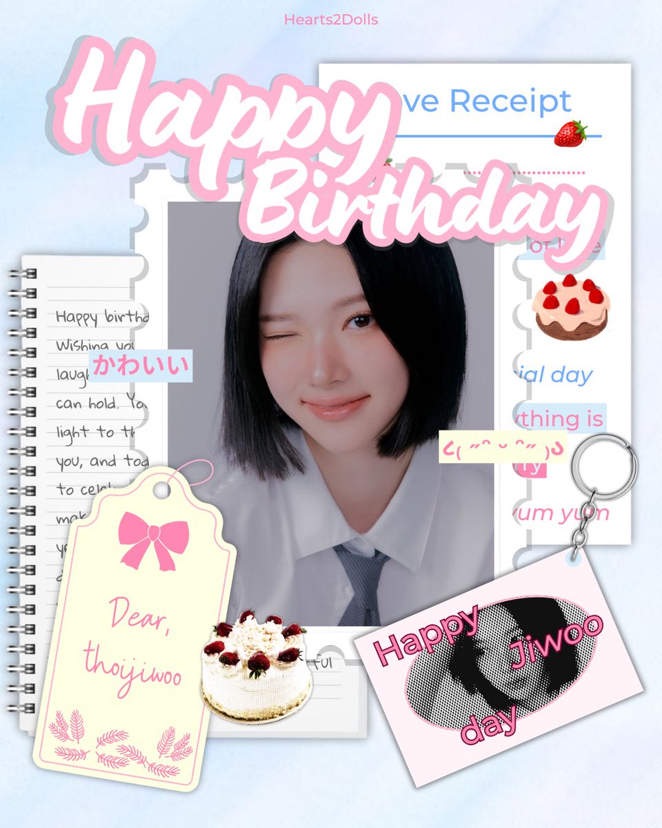 Happy Birthday to the ever–lovely, Choi Jiwoo. You shine in the gentlest yet brightest way, making every day sweeter. May this special day gift you laughter, cakes, flowers and all the blessings that will keep you smiling throughout the year. ˙ . ꒷ 🍰 . 𖦹˙— ❤︎