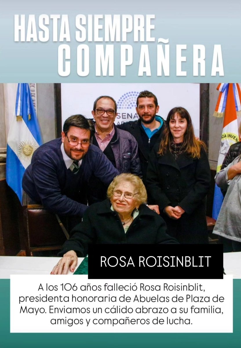 ATE_Congreso_Ok's tweet photo. ¡Hasta siempre Rosita!
106 años de lucha y dignidad https://t.co/SzN3WKdmdH