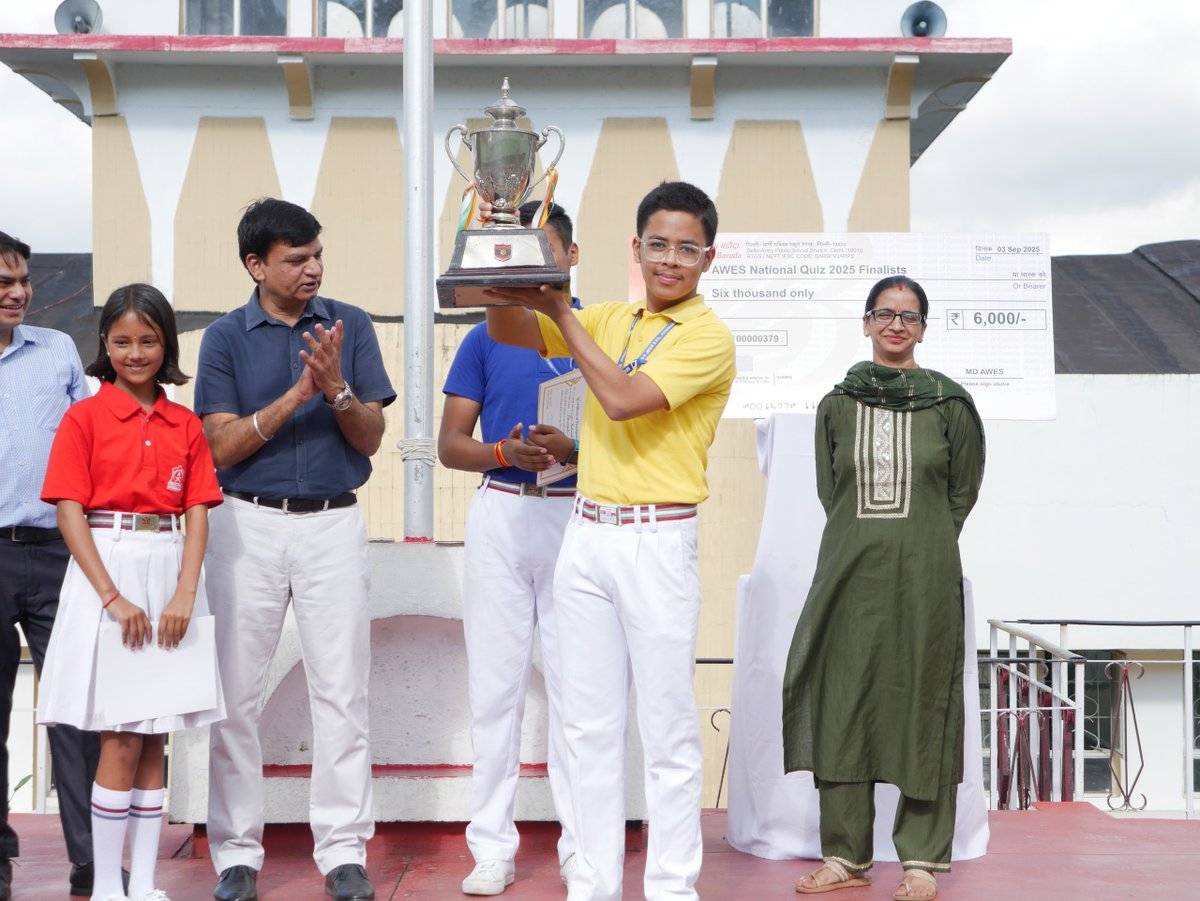 genbcjoshi_aps's tweet image. AWES National Quiz Finale 2025:
Gen BC Joshi APS secured 4th place with a ₹6,000 prize! They were also winners at the Command Level Quiz in Lucknow. Proud of our students! Congrats from Chairman Brig. Gautam Pathania &amp;amp; Principal Mr. Vinod K. Bhama! #AWES #QuizFinale