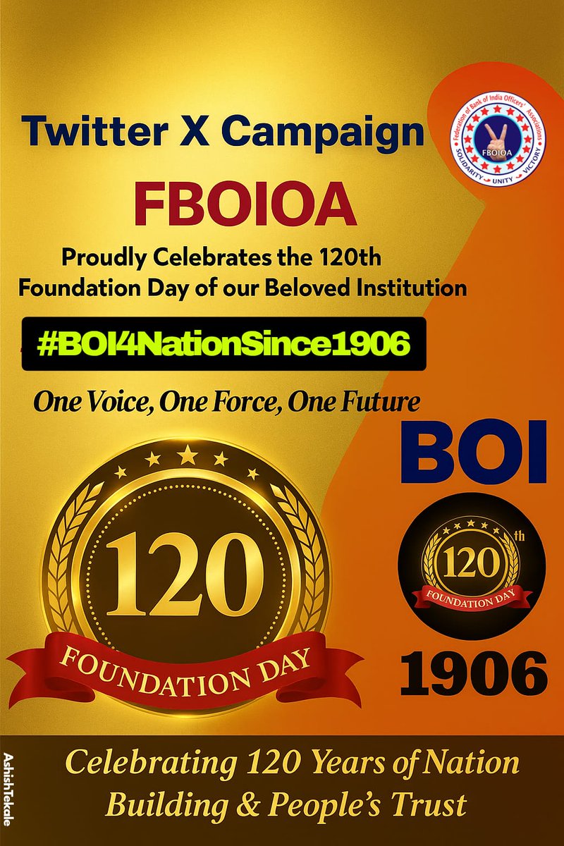 Sandeep (@sandeep__0909) on Twitter photo A century and two decades of banking excellence. Join us in celebrating the 120th Foundation Day of Bank of India! #BOI4NationSince1906 A century and two decades of banking excellence. Join us in celebrating the 120th Foundation Day of Bank of India! #BOI4NationSince1906