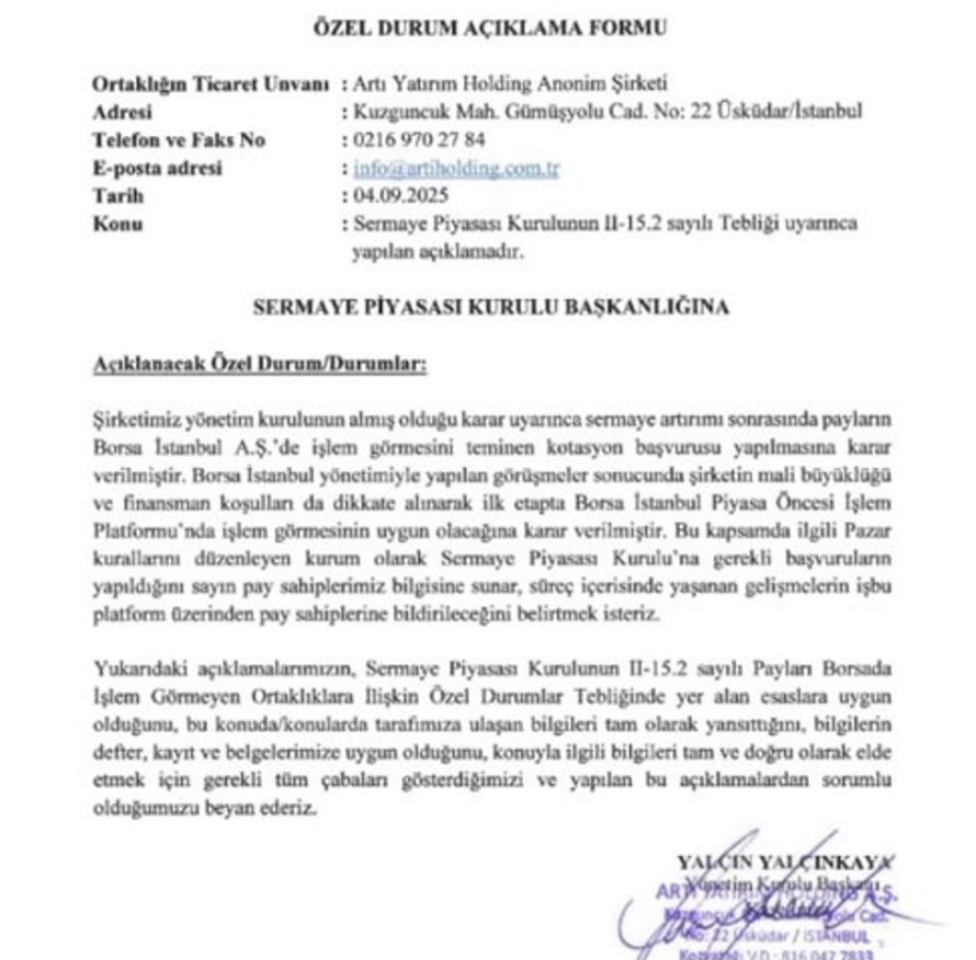 gawiraescobar's tweet photo. #artıyatırımholding eski #BORSA ci olupta elinde olan varsa şirket biste #piop ta işlem görmek için spk ya başvuru da bulundu https://t.co/3xkpmu3SA7
