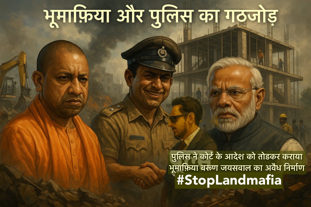 nyay_k's tweet photo. @IBaat87509 @dbabuadvocate @myogiadityanath @Uppolice @dgpup @CMOfficeUP @myogioffice @noidapolice @DCPCentralNoida @yadavakhilesh @PMOIndia भूमाफ़िया खुलेआम कब्ज़ा कर रहा है, पुलिस उनका साथ दे रही है और योगी सरकार “भ्रष्टाचार मुक्त यूपी” का नारा जप रही है।या ये @myogiadityanath जी की नाक नीचे हो रहा है ?
#MissionRojgarUP #BOI4NationSince1906 #ABVP4Students #Justice4SRMUStudents https://t.co/R20bnN5syQ