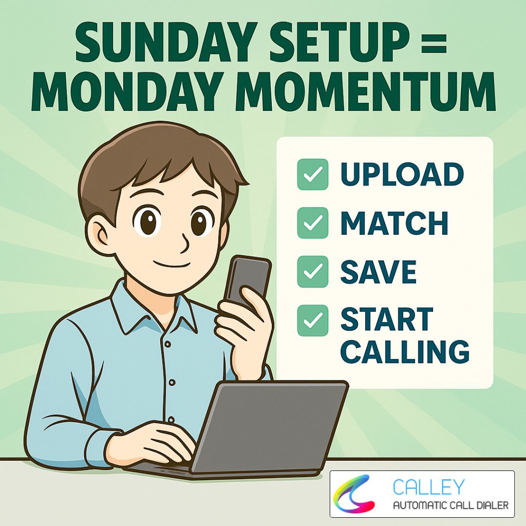 getcalley's tweet photo. Use Sunday to queue your call list.
๐ Monday: Hit Start Calling โ Instant momentum.
Visit: https://t.co/YZrz3up8MB
#AutoDialer #Sales #ColdCalling #CRM #Callcenters #telecalling #Keepcalling #Entrepreneur #Sunday #GetCalley https://t.co/O0aREbG8Vl