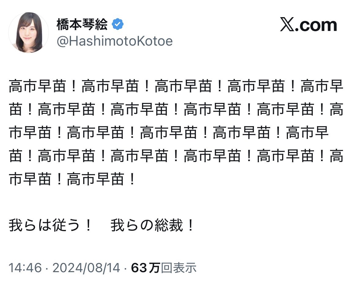 これだけで高市さんがダメだって一瞬でわかるの草。