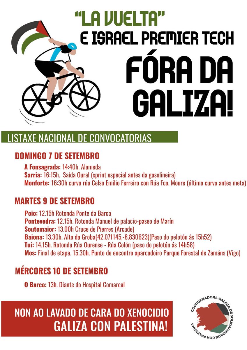 Podemos_Galicia's tweet photo. Os representantes do Estado terrorista de Israel non poden participar en ningún evento deportivo, musical ou cultural coma se non estivesen a exterminar ao pobo palestino e ocupando as súas terras. Xa abonda de tanta hipocrisía. https://t.co/Mv4EFdFjaE