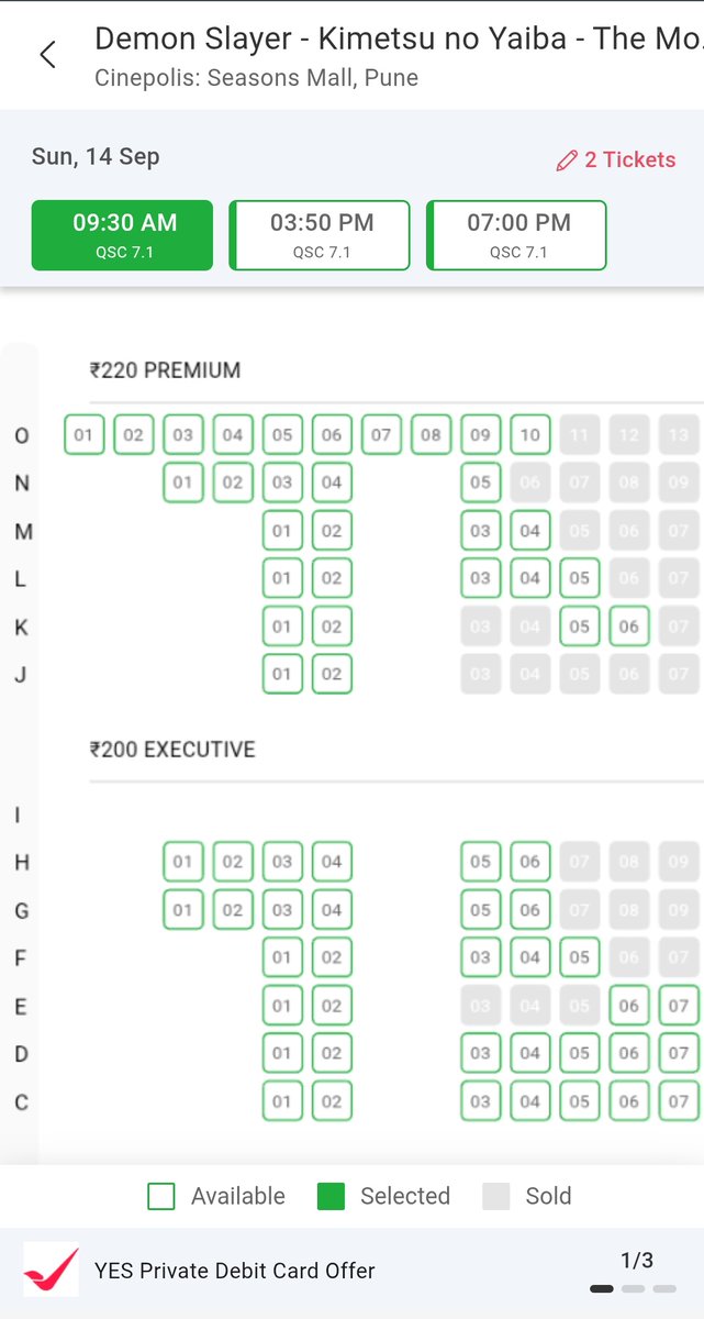shivendrraaa's tweet photo. Dear @Cinepolis @IndiaCinepolis, 
What makes tickets so costly for a city which is smaller than pune. It's same movie, same time and date; still this much difference in price. Stop looting people from small cities just because they're passionate. #KNY
#DemonSlayerInfinityCastle https://t.co/mYNMuSM9E5
